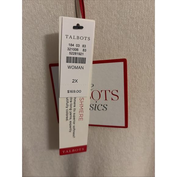 NWT Talbots Classics Womens Pure Cashmere Sweater 2X Cream Classic Quiet Luxury - Picture 3 of 11